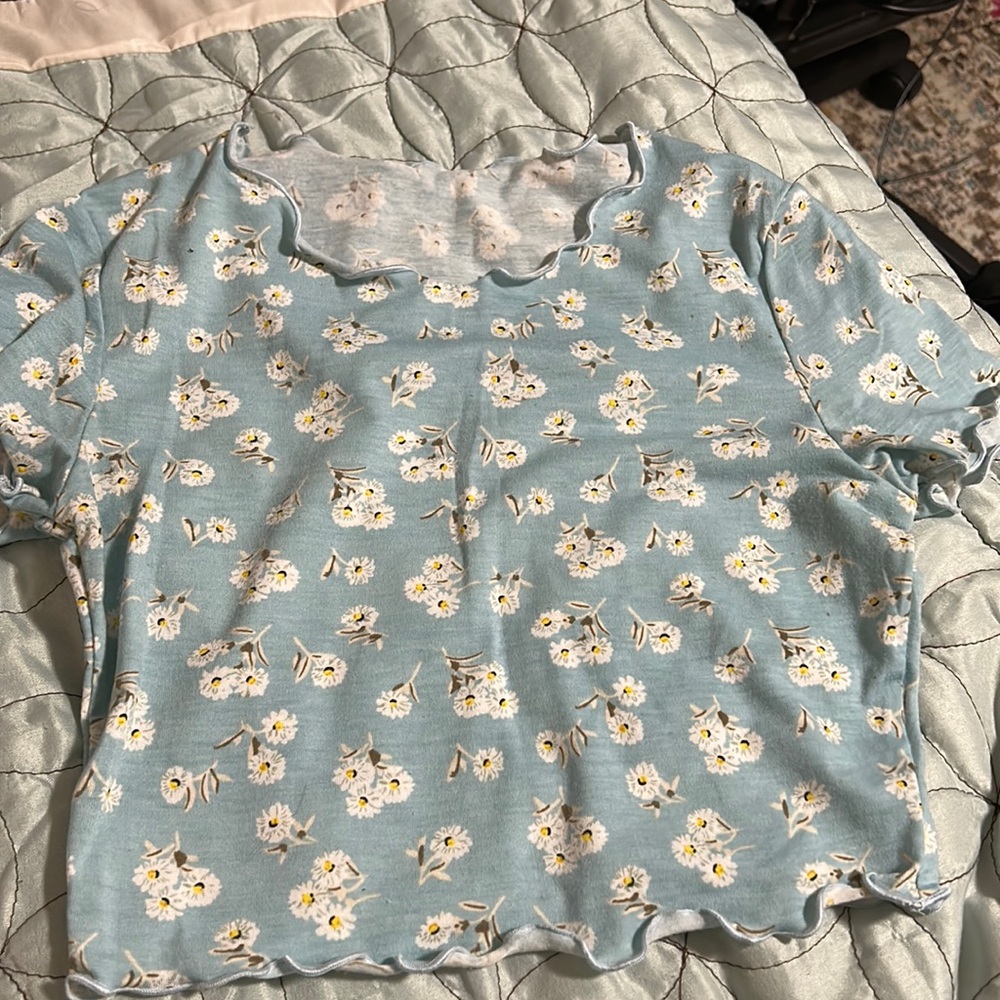 Blue flower shirt